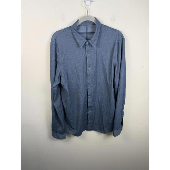 Lululemon Other - Lululemon Shirt XL Blue Commission Button Up Dress Long Sleeve Stretch